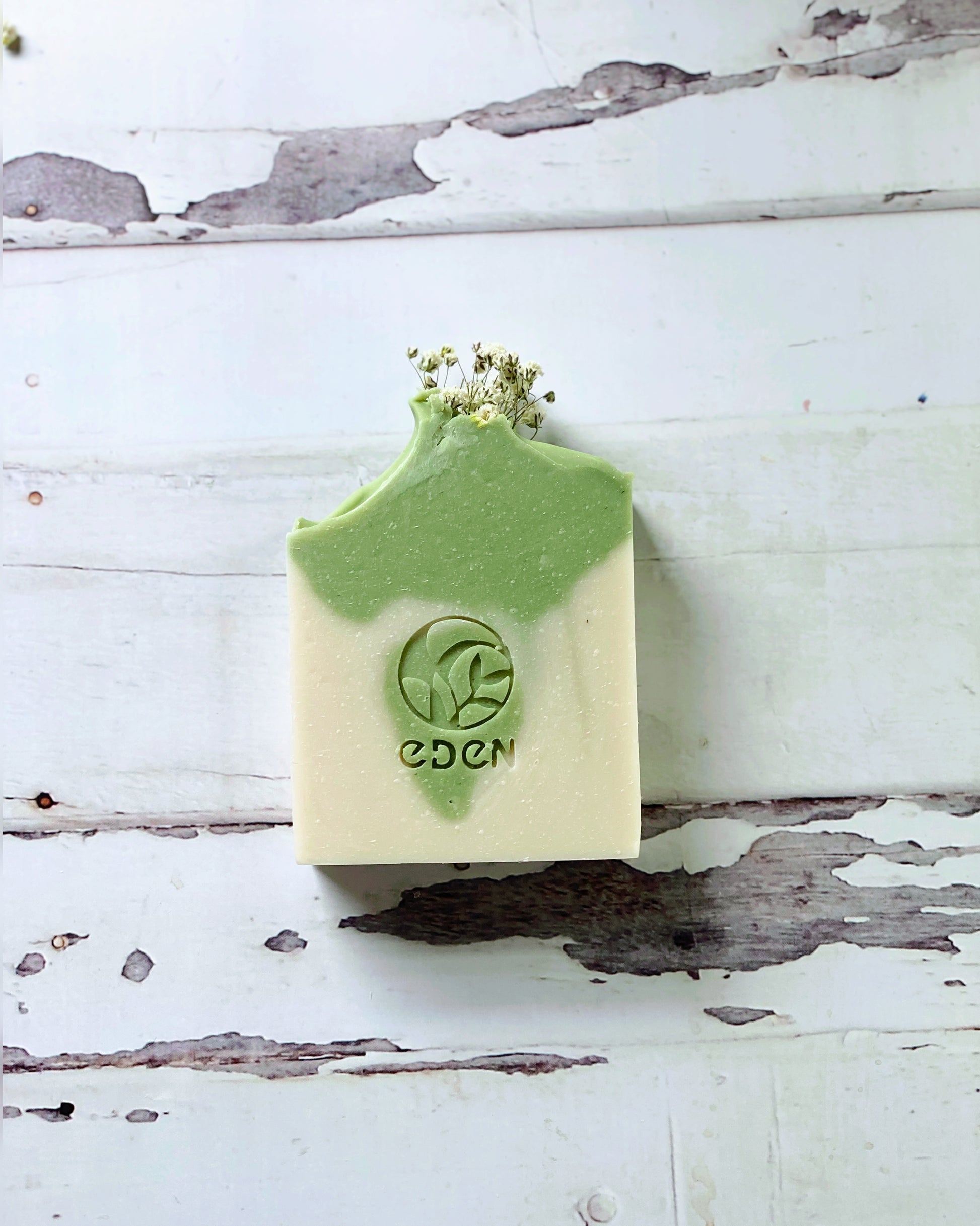 Savon naturel, blanc et vert, blue suede